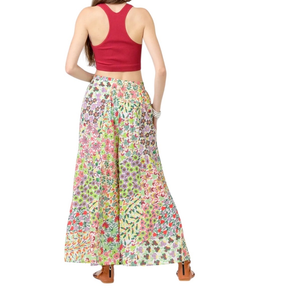 Wide Leg Floral Palazzo Pants in Multicolor - Picture 4 of 4